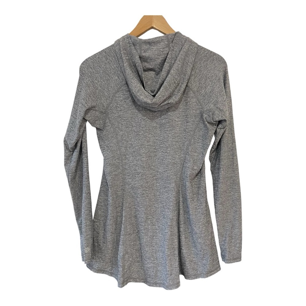 Athleta Womens Heather Gray Full Zip Jacket Size Medium Hooded Lightweight - Picture 2 of 10